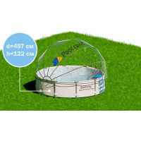 Круглый купольный тент Pool Tent на бассейн d457см PT457-G серый