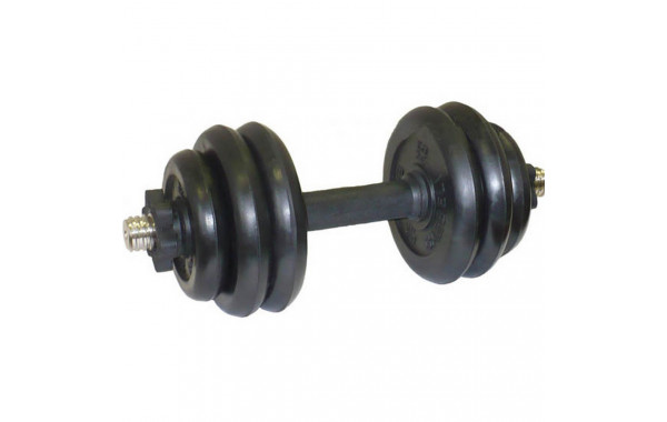 Гантель разборная 15 кг MB Barbell Диски обрезиненные, черный 600_380