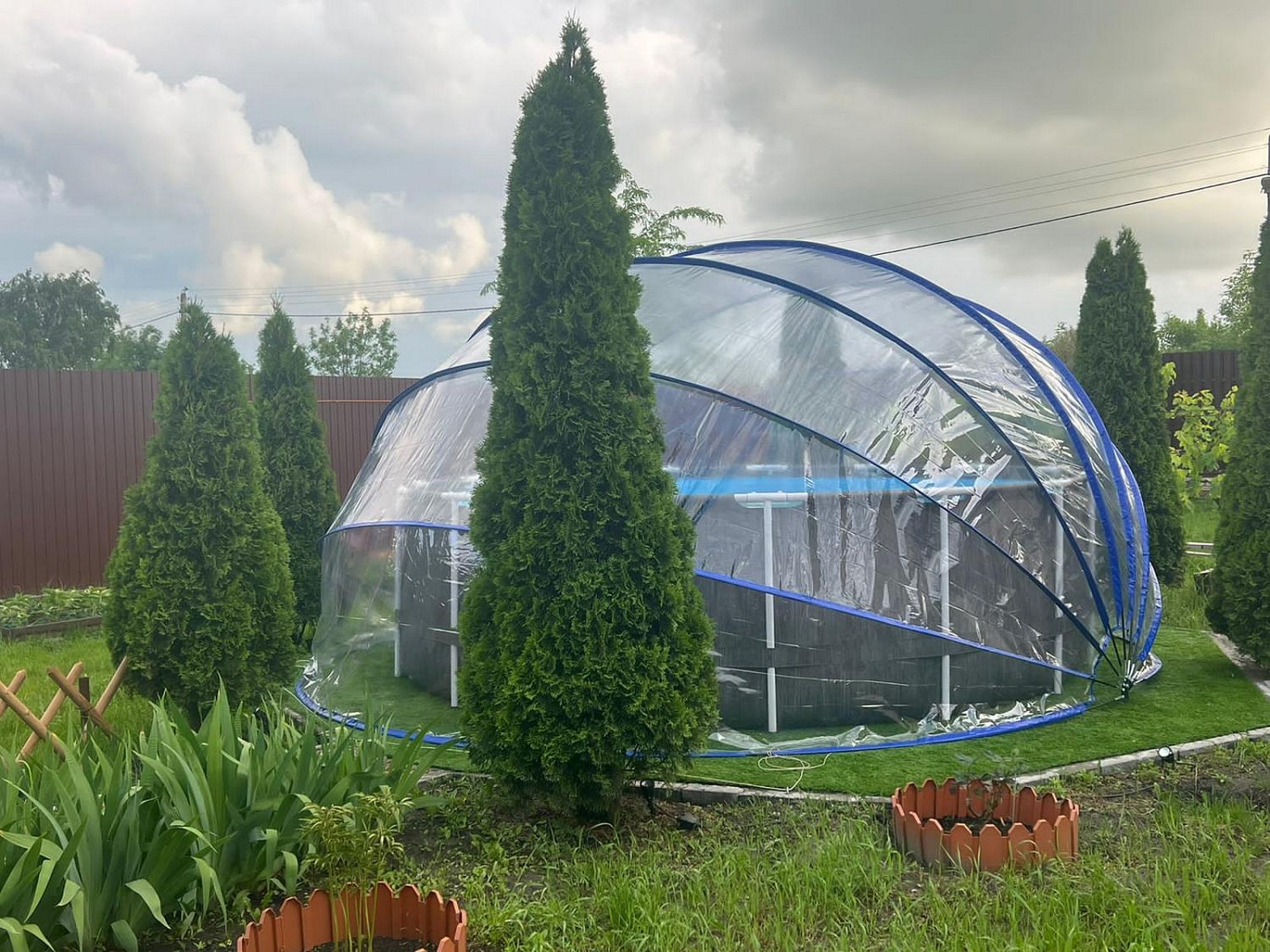 Круглый купольный тент павильон d500см Pool Tent для бассейнов и СПА PT500-B синий 2000_1500