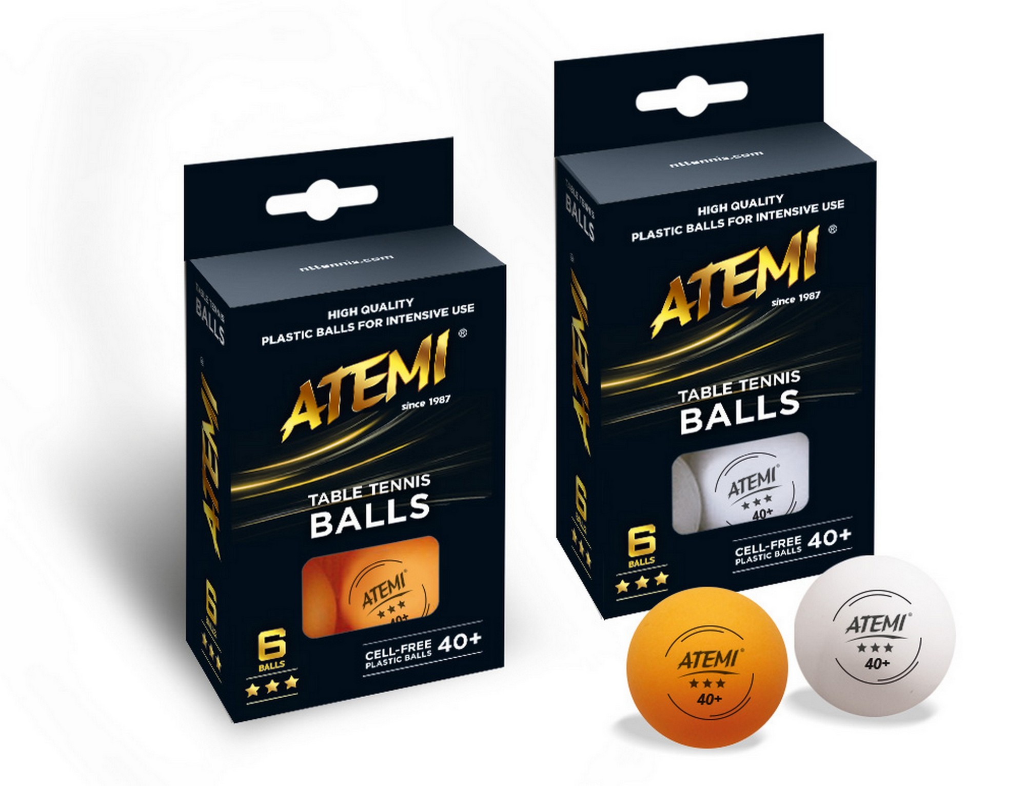 Мячи для настольного тенниса Atemi 3* оранжевый., 6 шт 2000_1532